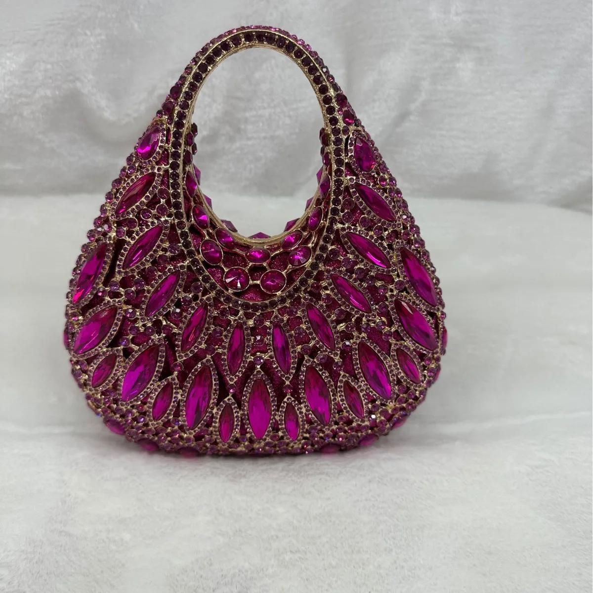 Stone clutch crystal diamond dinner  party banquet dress  hand women bag full of diamonds