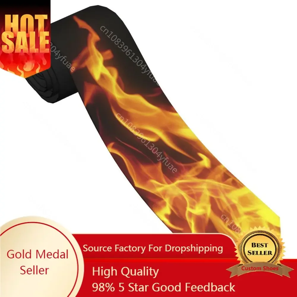 

Bright Fire Necktie Men Women Fashion Polyester 8 cm Wide Burning Neck Ties for Men Suits Accessories Business