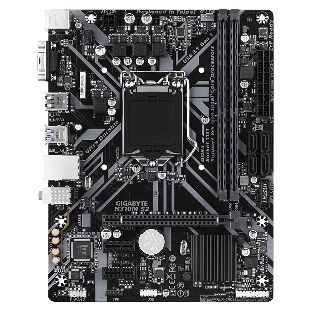 Imagem -02 - Placa-mãe Gigabyte-h310m s2 H310 Lga1151 Ddr4 32g Hdmi dp M-atx Testado ok Pré-código