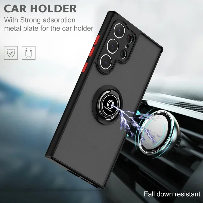 Magnetic Ring Matte Case For Samsung Galaxy S24 S23 S22 S21 S20  S10 S9 S8 Plus FE Note 8 9 10 20 Lite Plus Ultra Cover image 4