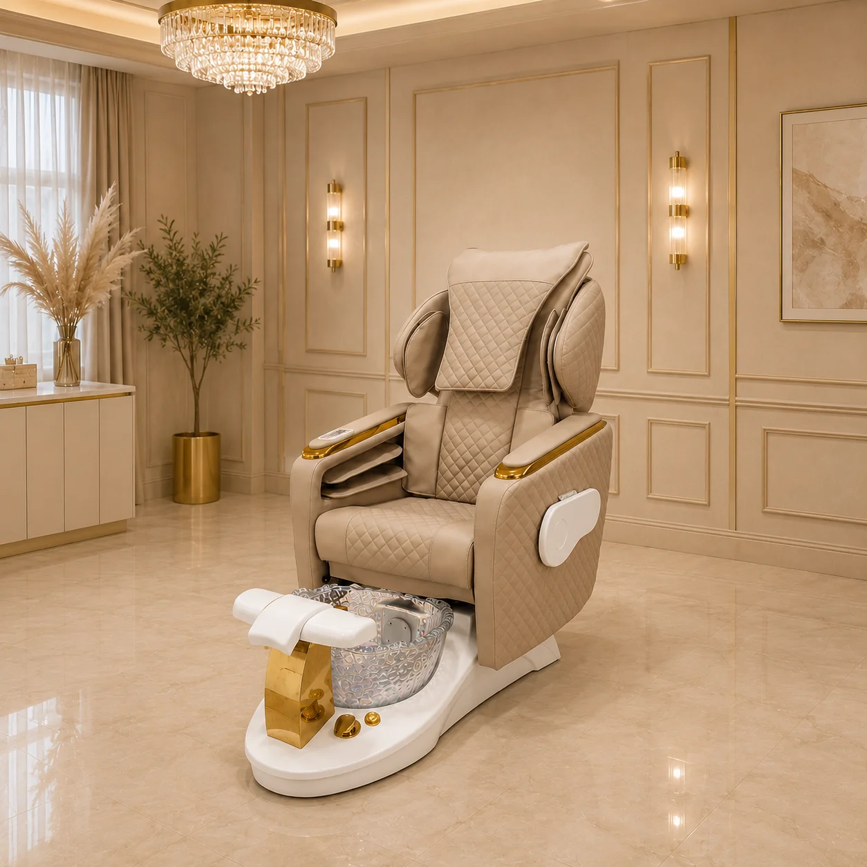 Complete Nail Salon Furniture Kit Electric Foot Massage Spa Pedicure Chair With Storage Manicure Table