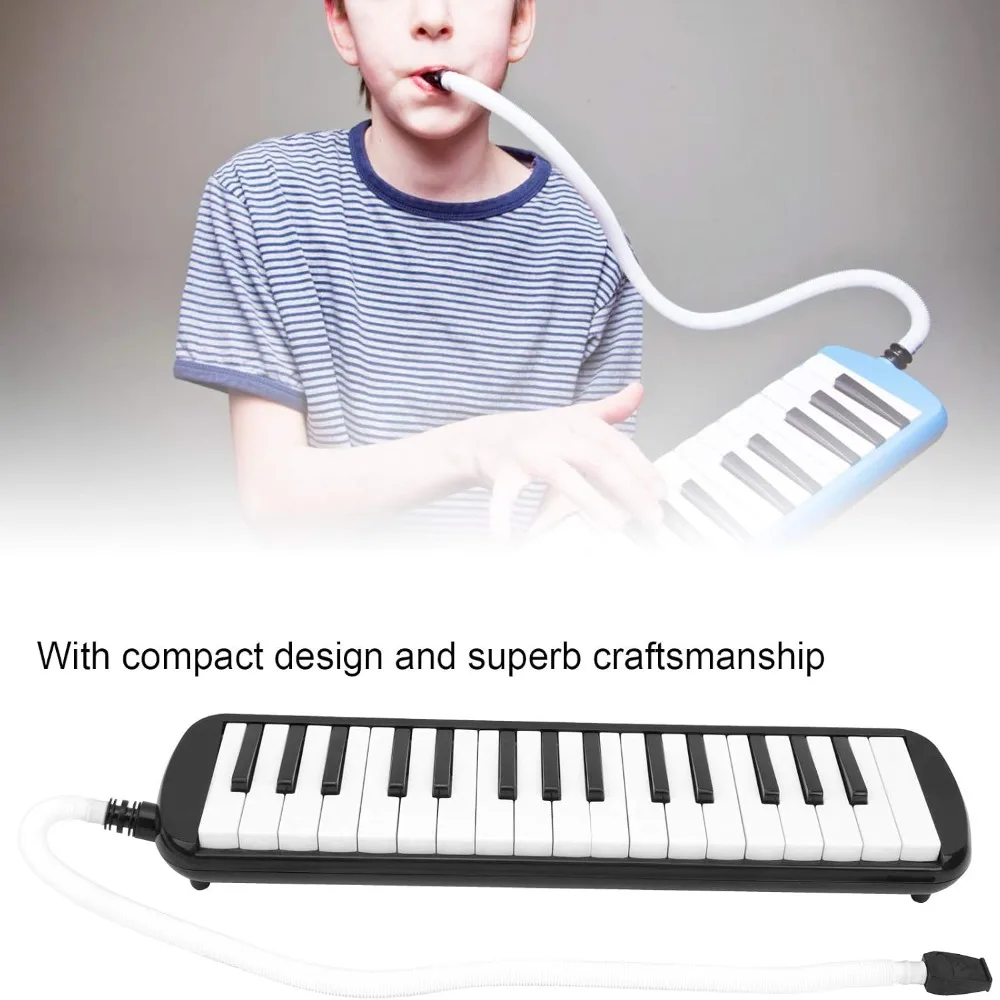 Professional 32 Key 32 Key Melodica Black Plastic Melodica Instrument Musical Keyboard Home Practice