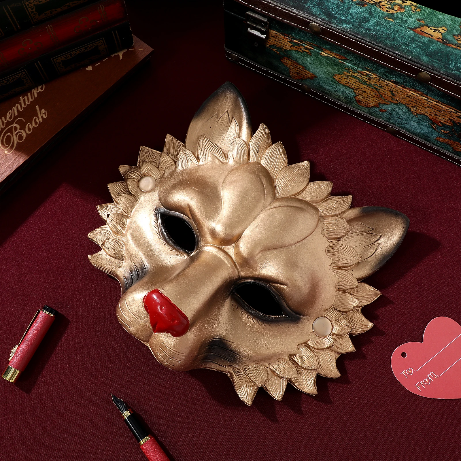 1pc Maschera di leone Maschere per il viso Maschera di leone di Halloween Festa in maschera Schiuma PU 3D Decorazione cosplay di Halloween Festival Danza