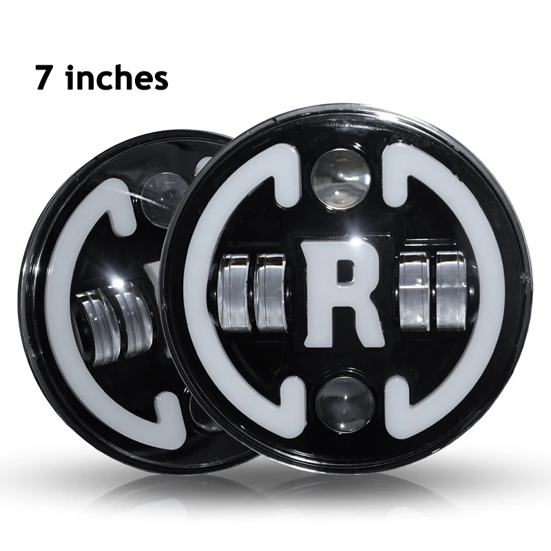 

1PC/7 Inch 75W 7500K R Type Motorcycle Headlight Daytime Running Lights Conversion Car LED Wrangler Jeep Round Headlight