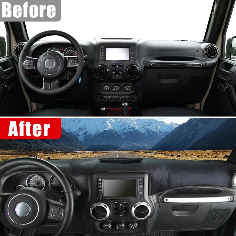 For Jeep Wrangler JK 2007 2008 2009 2010 2011 2012 2013 2014 2015 2016 2017 Flannel Car Dashboard Instrument Panel Cover Pads