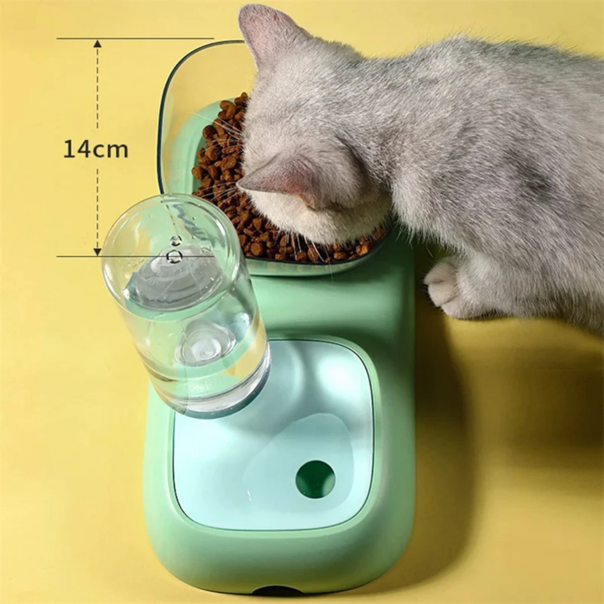 Pet Bowl Automatic Feeder Dog Cat Food Bowl With Water Dispenser Double Bowl Drinking Raised Stand Dish Bowls With Pet Supplies