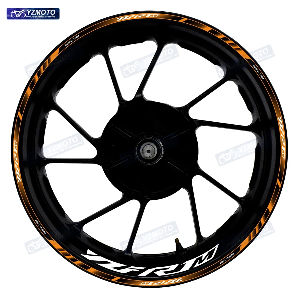 Motorcycle Reflective 17 Inch Wheel Stickers Racing Rim Stripe Tape Hub Decal Motorbike Waterproof Decorate For YZF-R1M YZF R1M 3