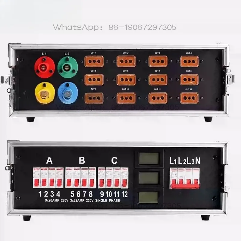 Stage lighting LED large screen, power distribution cabinet, power supply through box 12 channels 40A power plug-in