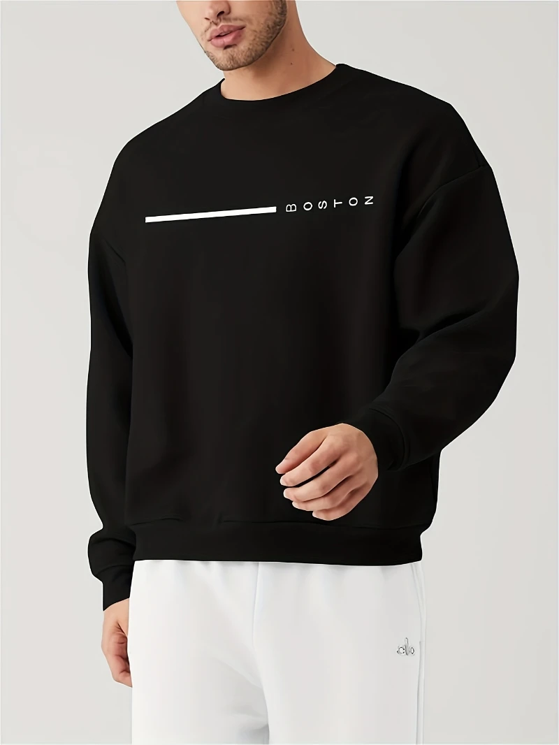 

2025 Autumn and Winter Round-neck Hoodie 1 Mens Casual Crewneck Cotton Long Sleeves Is for Both Men and Women Top