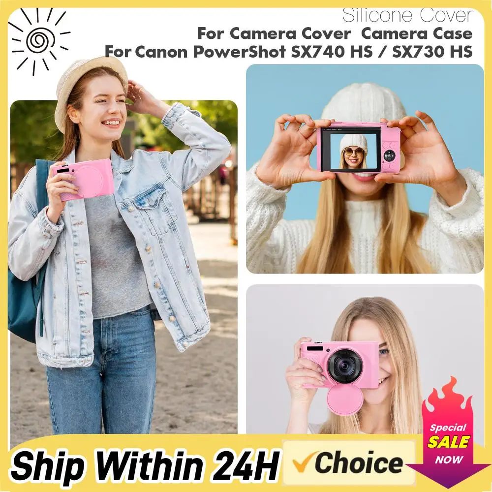

Мягкий силиконовый чехол для Canon PowerShot SX740 HS/SX730 HS со съемной крышкой для объектива, резиновый чехол для камеры, защита от царапин, тонкий, удобный в использовании.