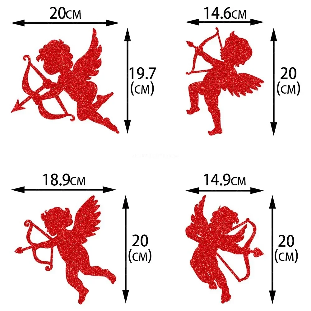 8 قطعة بريق عيد الحب اللباد بقع للعصا على الحرف DIY بها بنفسك الشعر القوس طفلة الاطفال اكسسوارات يزين الجدار الديكور