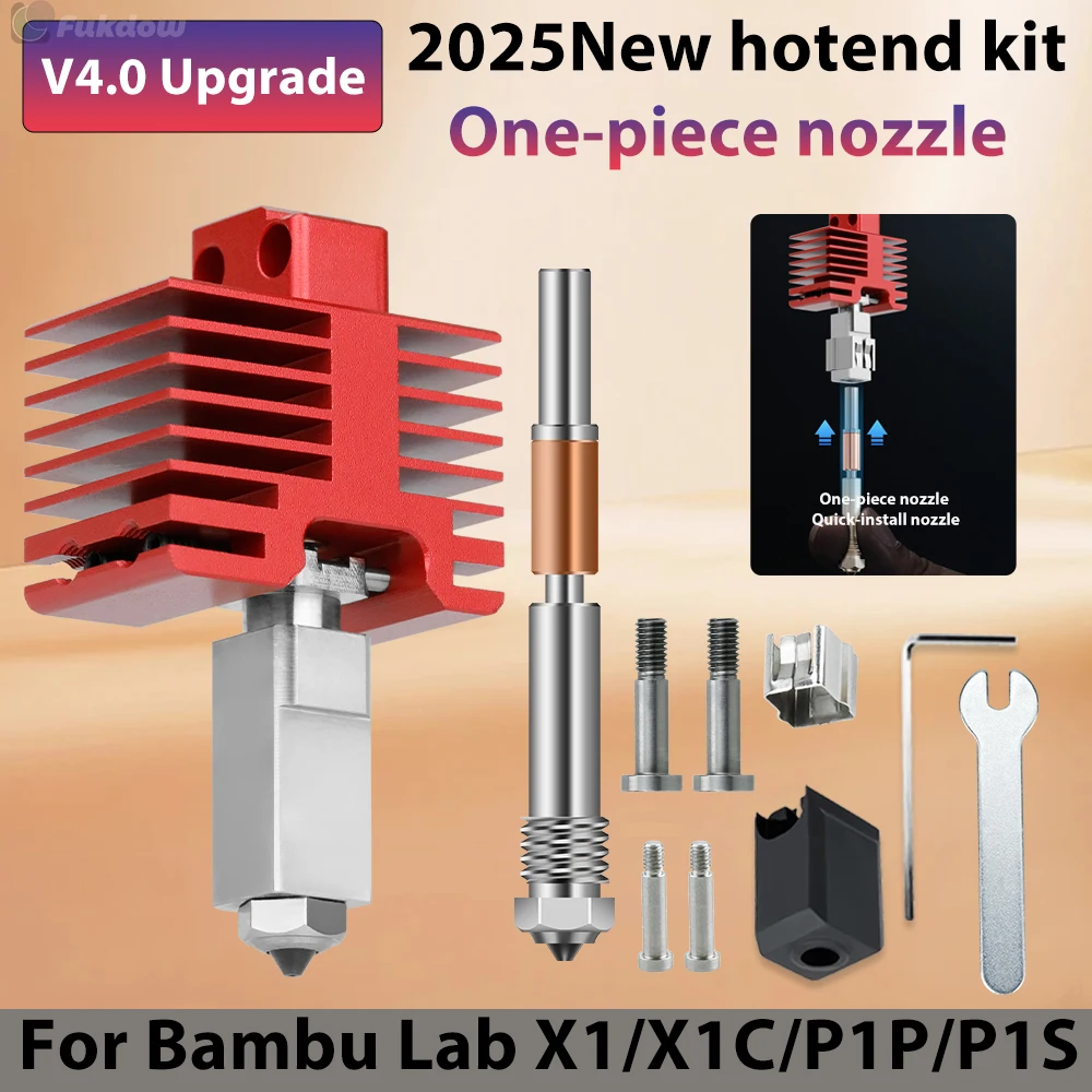 New Hotend For Bambu Lab P1P X1C P1S X1 X1E V4.0 Upgrade Hot end Print Head 3D Printing Parts for bambulab 4.0 Upgrade Hotend