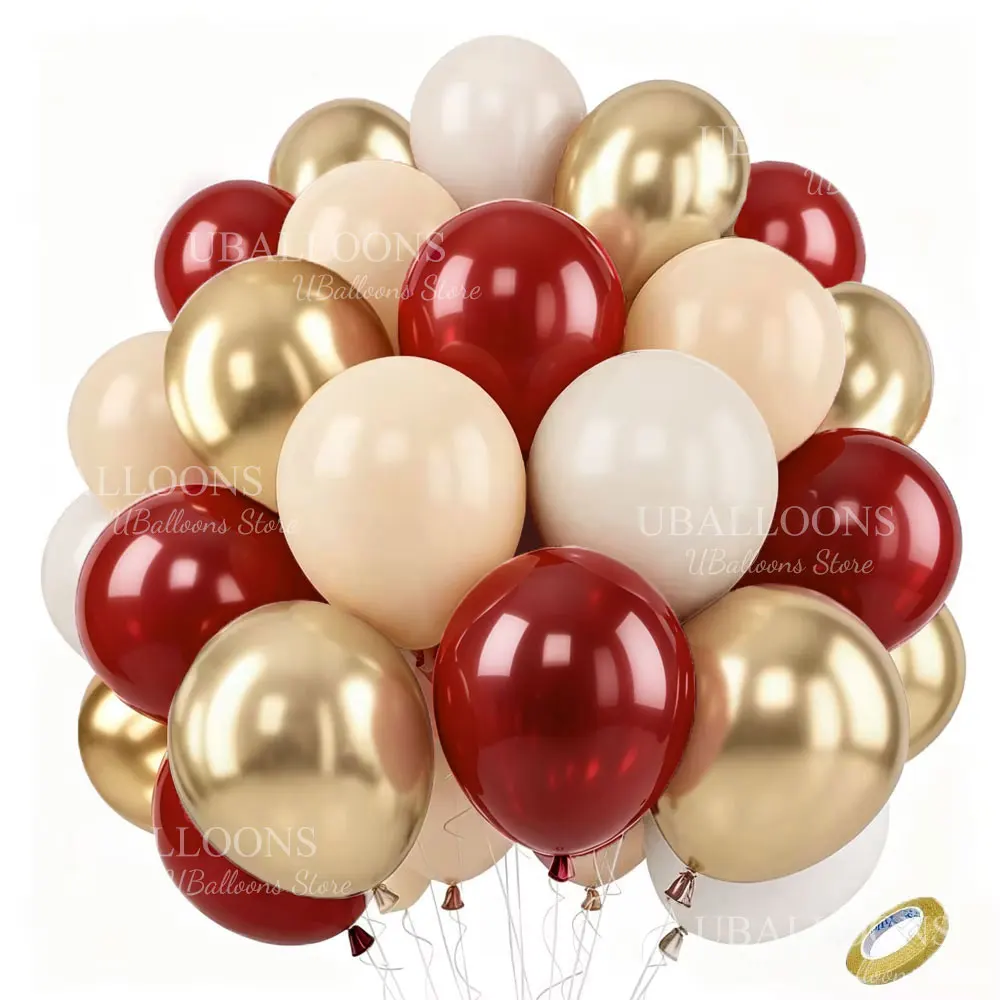 40 Stück weiße Sand-Latex-Luftballons, 25,4 cm, Boho-Sand, weißes Metall, Chrom-Gold-Luftballons für Geburtstag, Hochzeit, Babyparty, Party-Dekoration