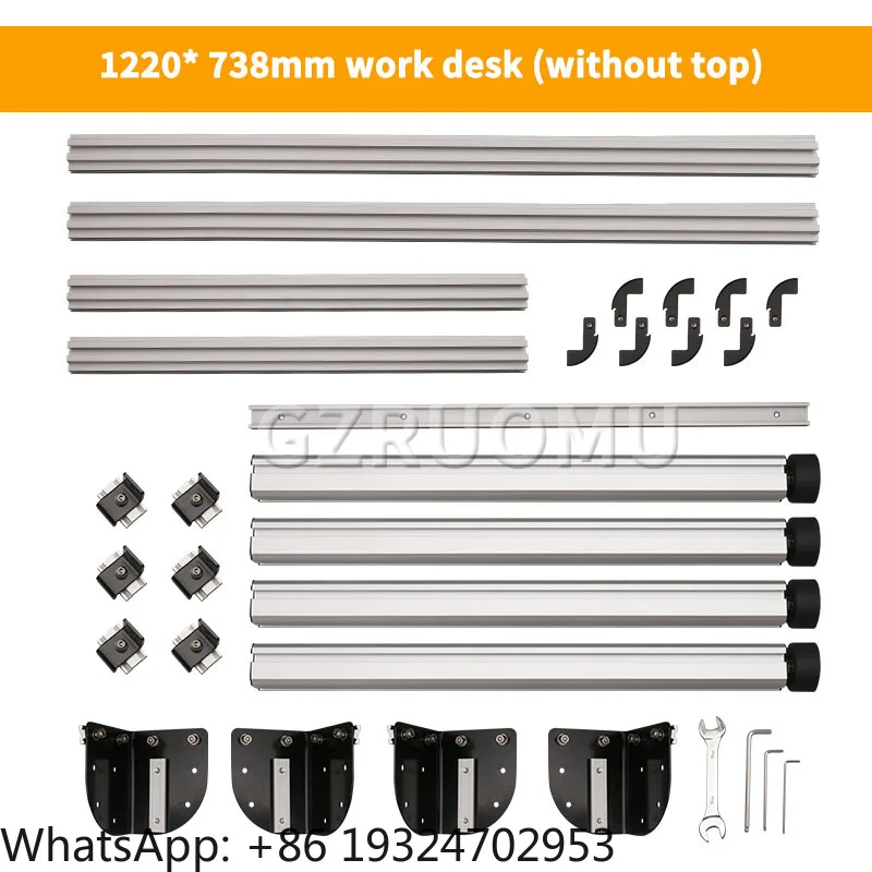 1220*738MM Folding Woodworking Table Stand Household Workbench Without Desktop Multifunction Aluminium Alloy Lifting Guide Rail