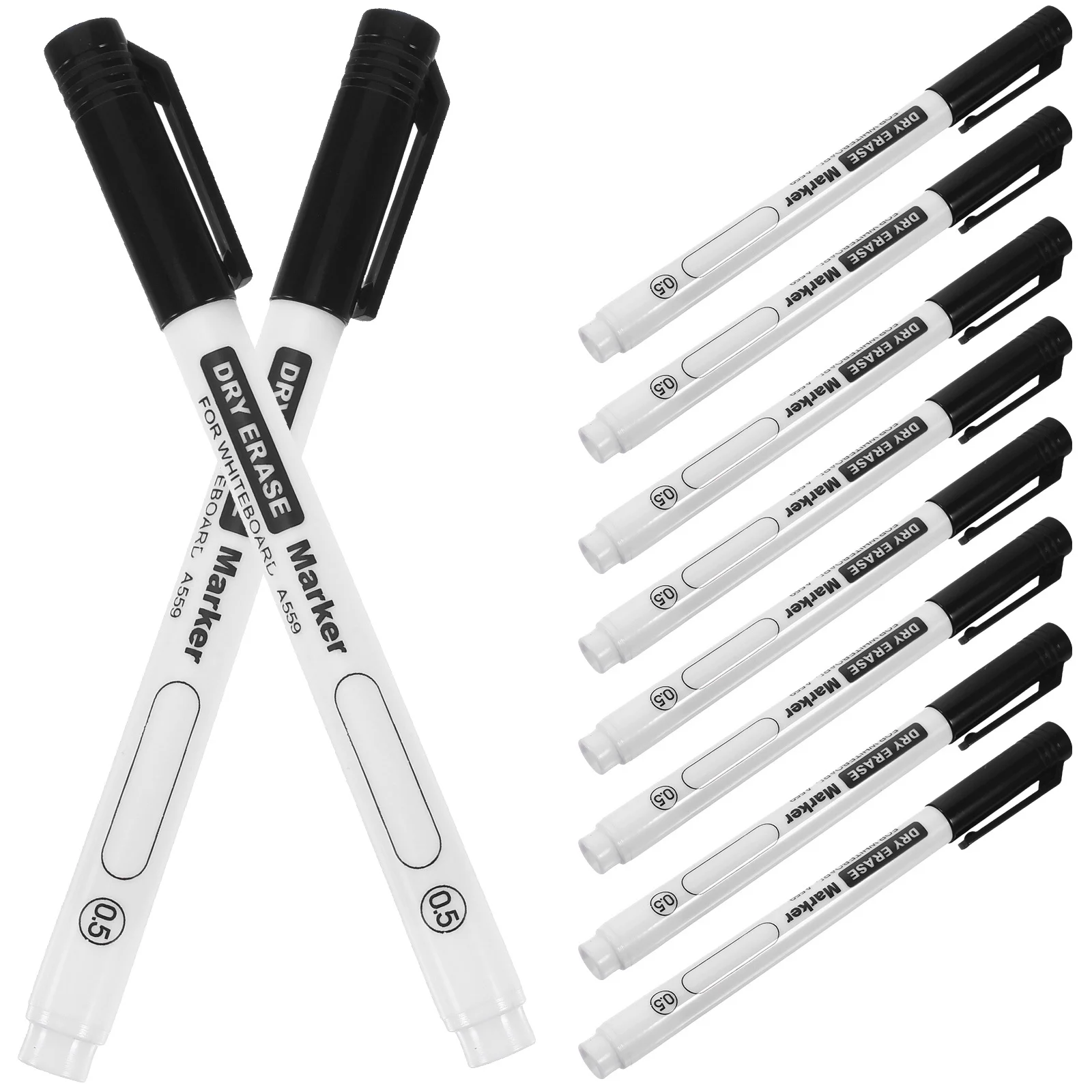 10 Stück Whiteboard-Markierungsstift mit dünner Spitze, komfortables Schreiben, trocken abwischbare Marker für Klassenzimmer, Schule, Büro, Lehrer, Markierungsstift