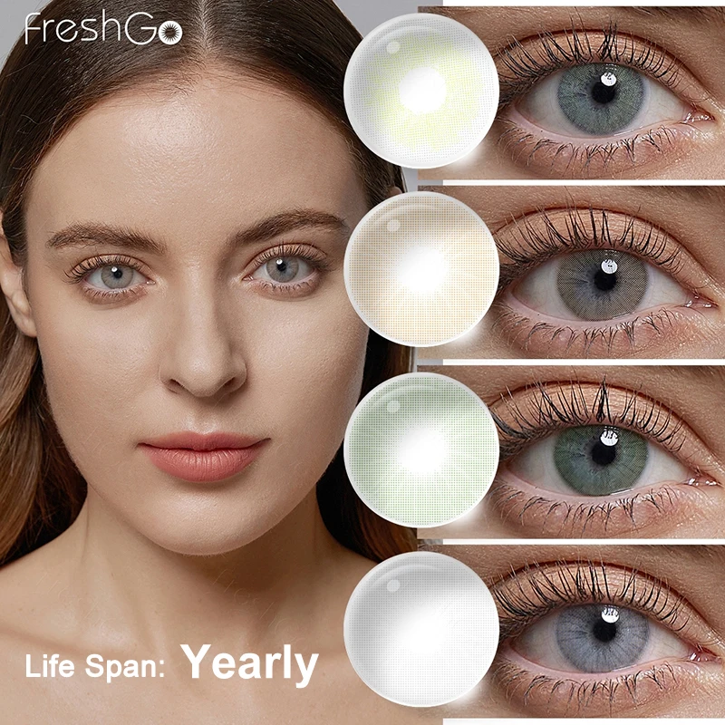 FRESHGO 14,2 mm, 6-12 Monate, Parati/Buzios, natürliche farbige Kontaktlinsen für die Augen, hohe Qualität, ideal für den täglichen Gebrauch, angenehm zu tragen.
