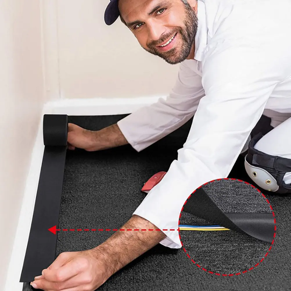 Floor Cable Cover Carpet Cord Protector Reusable Cable Organizer Power Cord Concealer for Home Office Wire Management