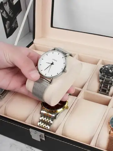 DELESYS Multi-Purpose Home Storage Box Small Objects Organizer Box Watch Storage Case Leather Gift Box Glasses Storage Box