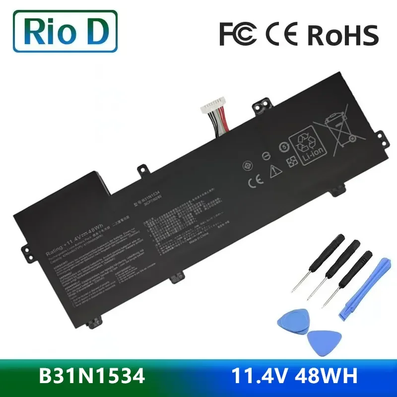

B31N1534 11,4 В 48WH аккумулятор для ноутбука ASUS Zenbook UX510 UX510UW UX510UX серии 3ICP7/60/80 0B200-02030000