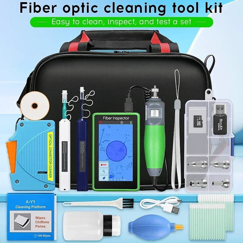 

AUA-600 Inspection Fiber Video Probe Microscope Fiber Optic End Face Inspection Detector Display Cleaning Tools UPC or APC Tips