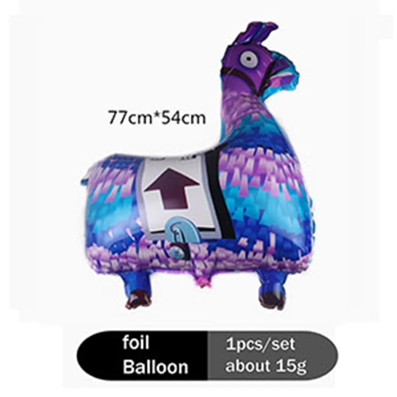 Fortnight Aluminum Foil Balloons Themed Shooting Game Cartoon Characters Figure Alpaca Llama for Birthday Party Decoration Gifts view 5