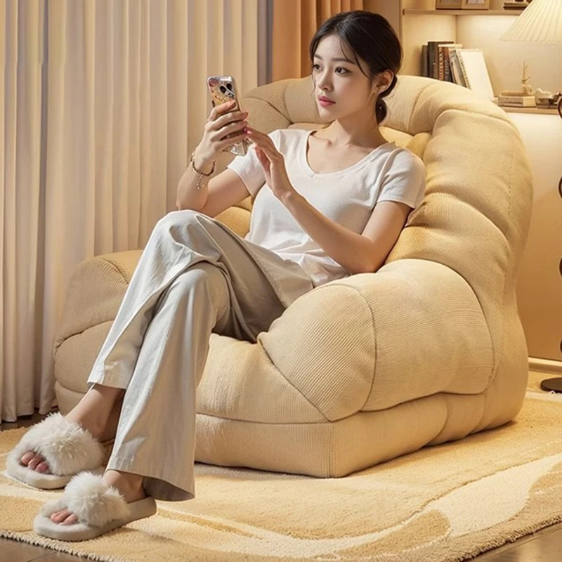 Lazy Bean Bag Sofas Nordic Simple1-person Sofa Relaxing Movable Lightweight Puffs Sofas Household Living Room Large Lounge Sofa