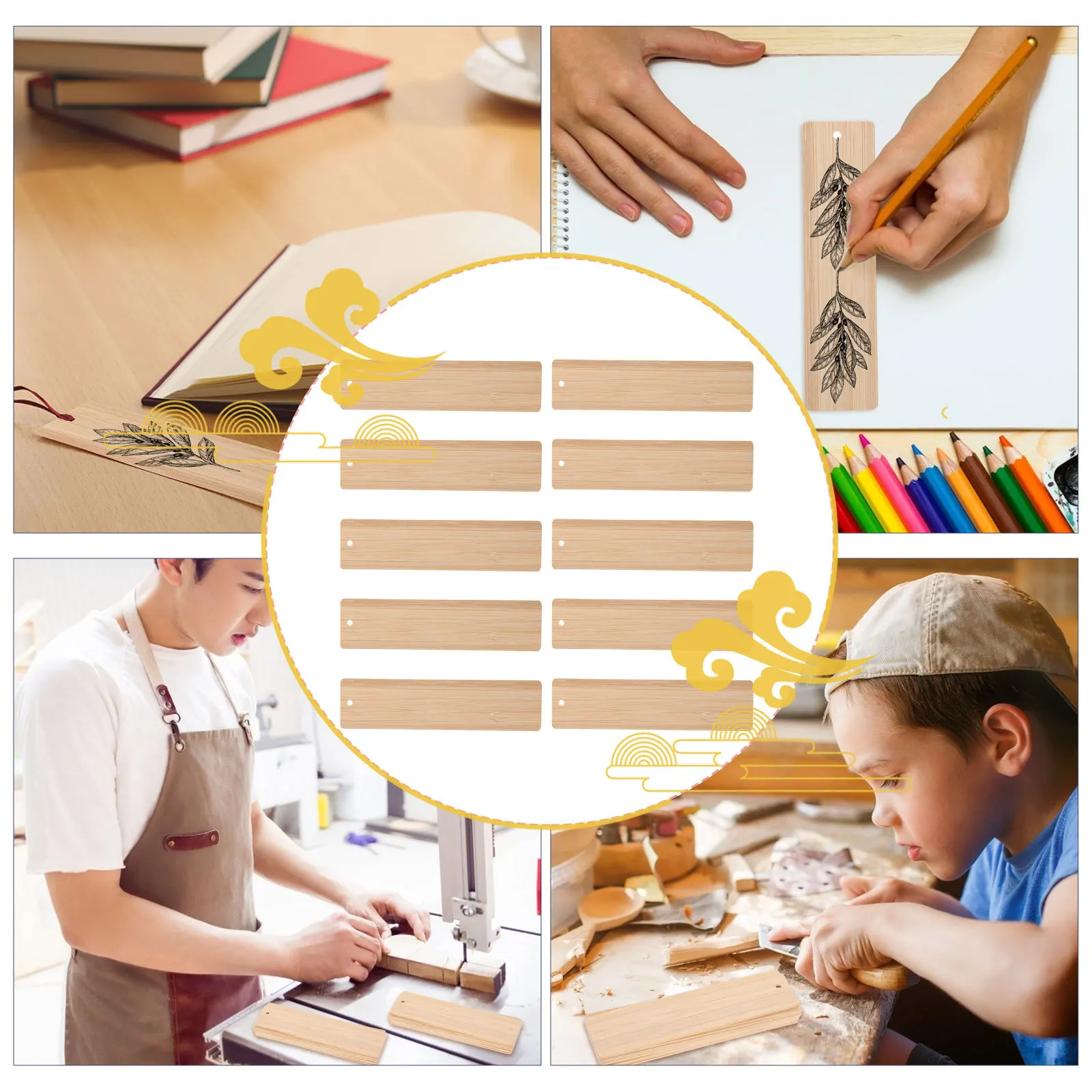 10 قطعة الإشارات المرجعية الخيزران فارغة Diy بها بنفسك الحرفية العلامات لم تنته معلقة تسميات للهدايا زجاجة نبيذ هدايا الحفلات زخرفة ديكور #3