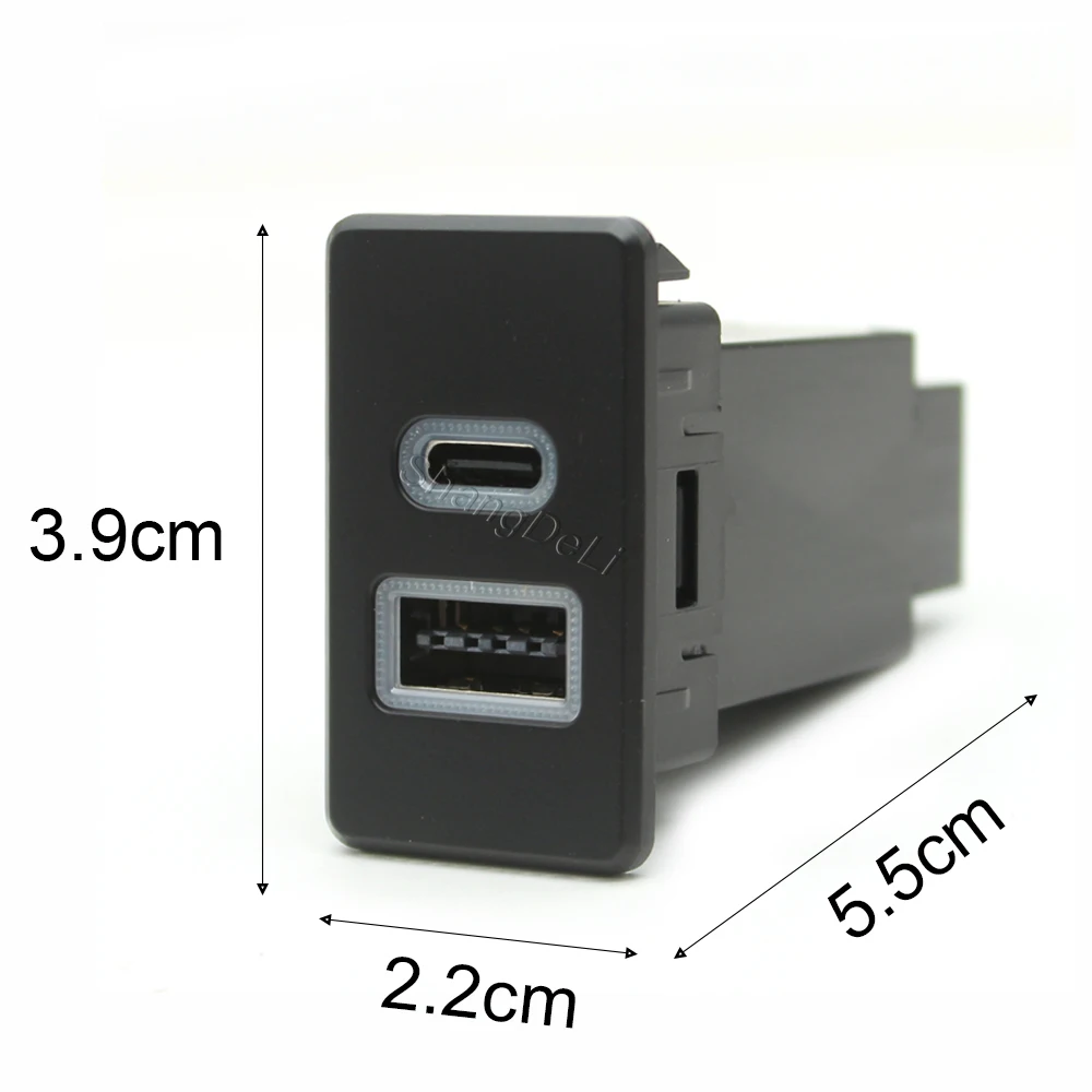 12V Quick Dual Port Charge USB QC3.0 Type-C PD Interface Socket Fast Car Cell Phone Charger For Nissan Patrol Y60 Y61