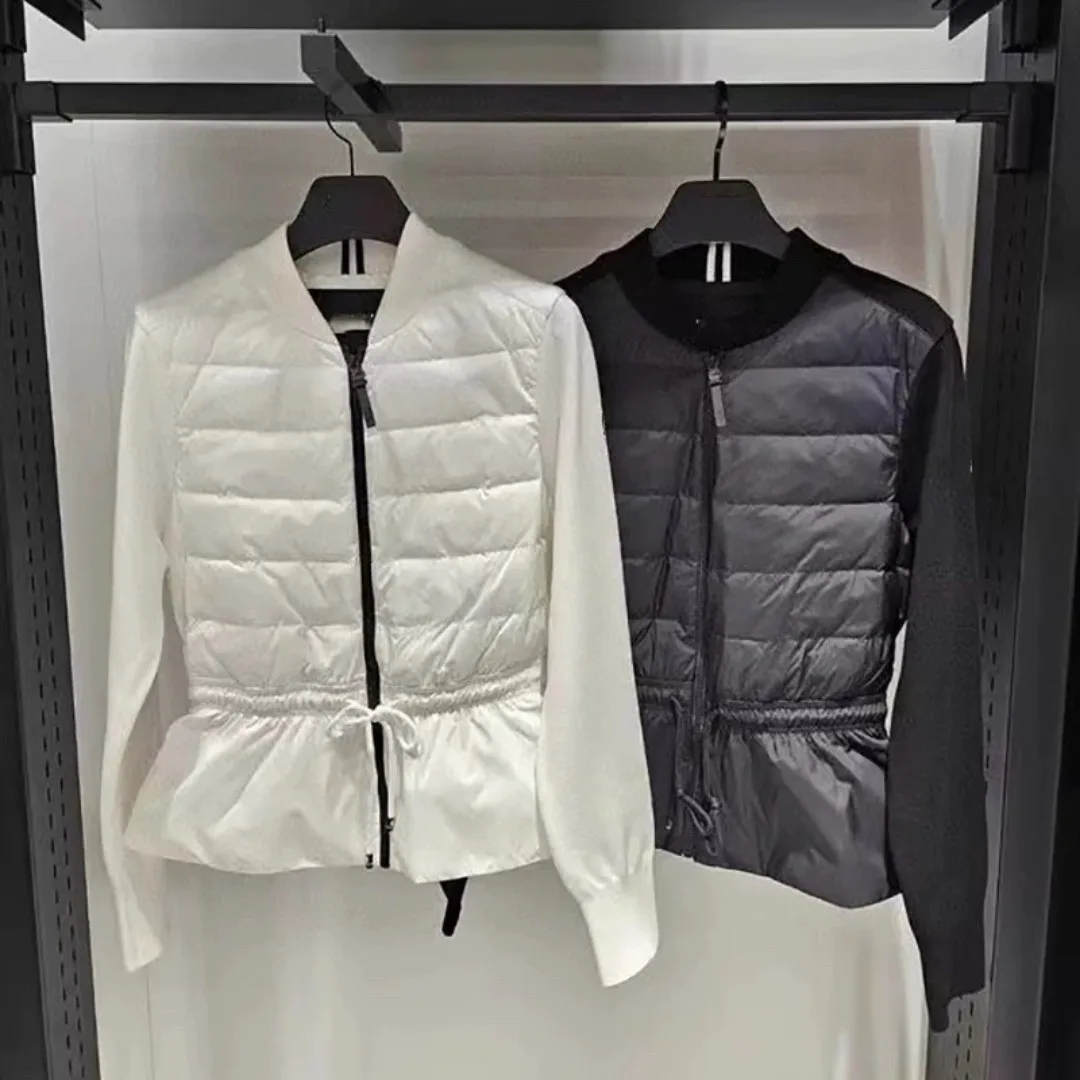 Women's Golf Jacket 2026 Fall New Korean Style Stand Collar Fitted Waist Goose Down Long Sleeve Warm Casual Versatile Fashion