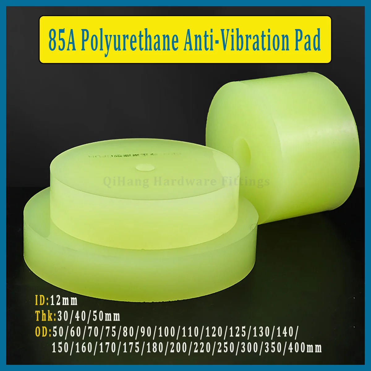 

85A Polyurethane Anti-Vibration Pad, Shock Absorber Mat, Noise Reduction Foot Pad for Air Conditioner Fan Water Pump