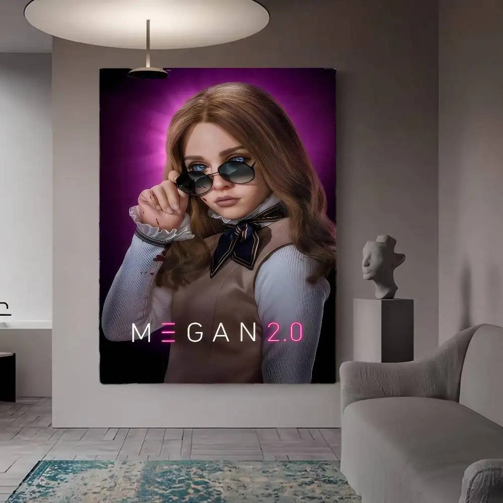 M-M3GAN 2.0 M-movie ورق أبيض ملصق مقاوم للماء ورقة ملصق مقهى بار الجمالية الفن طلاء جدران