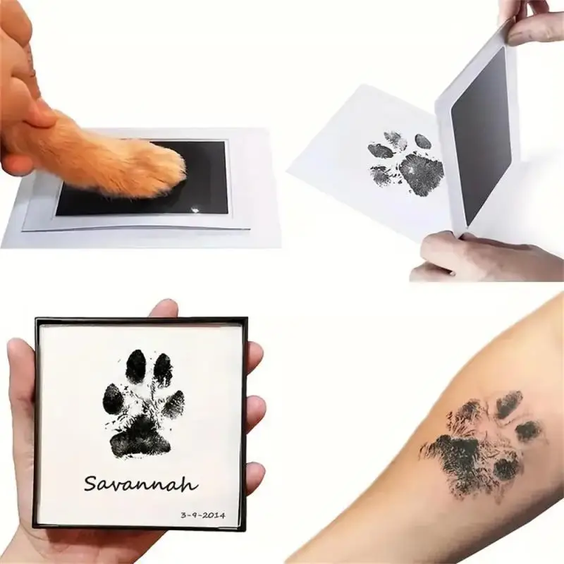 Pet Cat Dog Paw Handprint Footprints Ink Pads Safe Non-toxic No-Touch Skin Inkless Inkpad Kits Pet Cat Dog Paw Prints Souvenirs