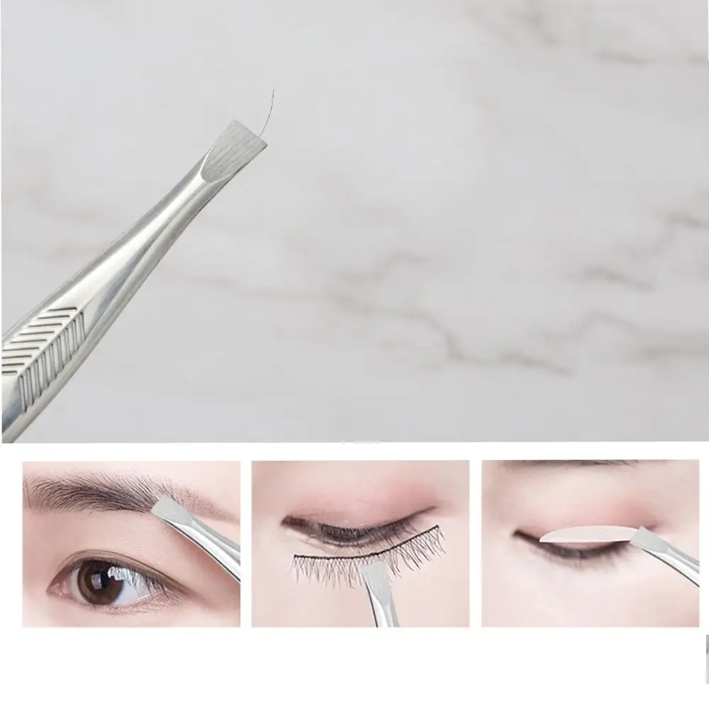 Pince à sourcils polyvalente en acier inoxydable poli, outil d'épilation des sourcils incarnés et des barbes