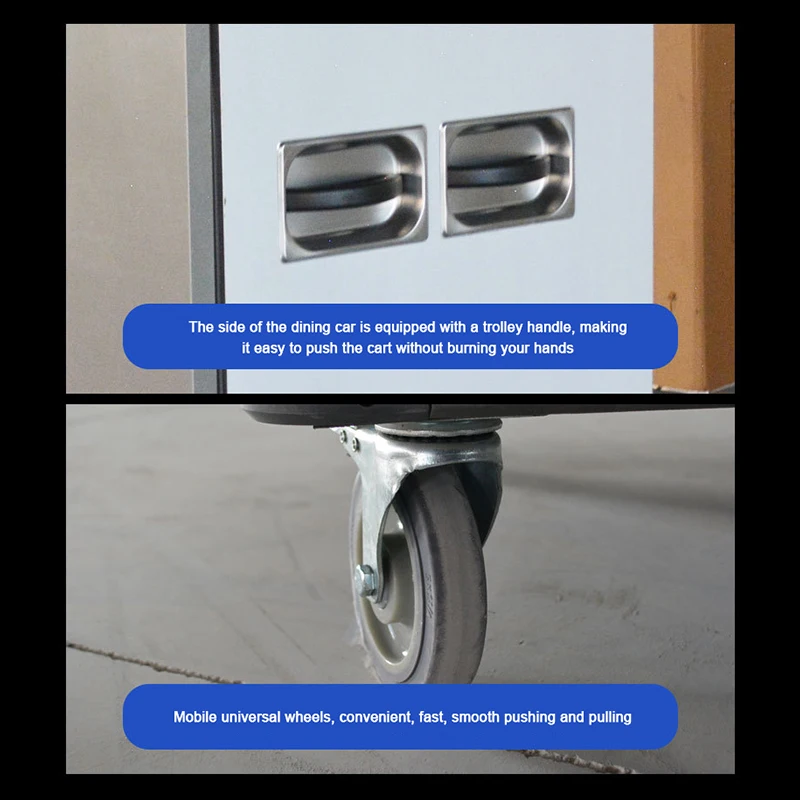 Stainless Steel Restaurant Food Warmer Banquet Cart Commercial Single Door Food Holding Cabinet Trolley Dining Mobile