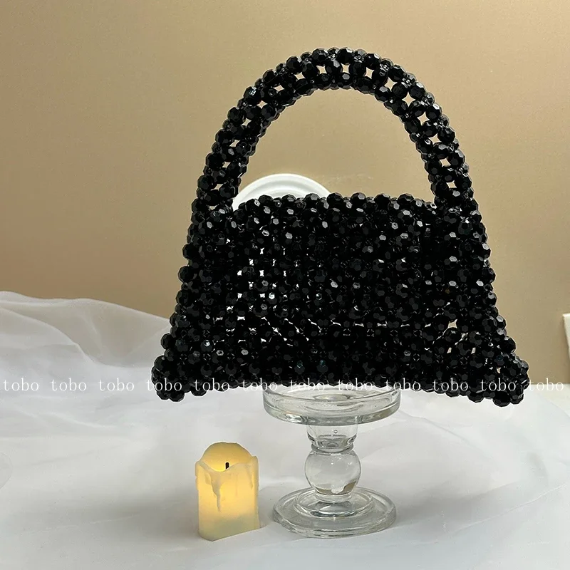 

New Fashion Women Clutch Handmade Beaded Bag Female Hourglass Luxury Handbags Top-Handle for Party Dinner Evening Designer Bags