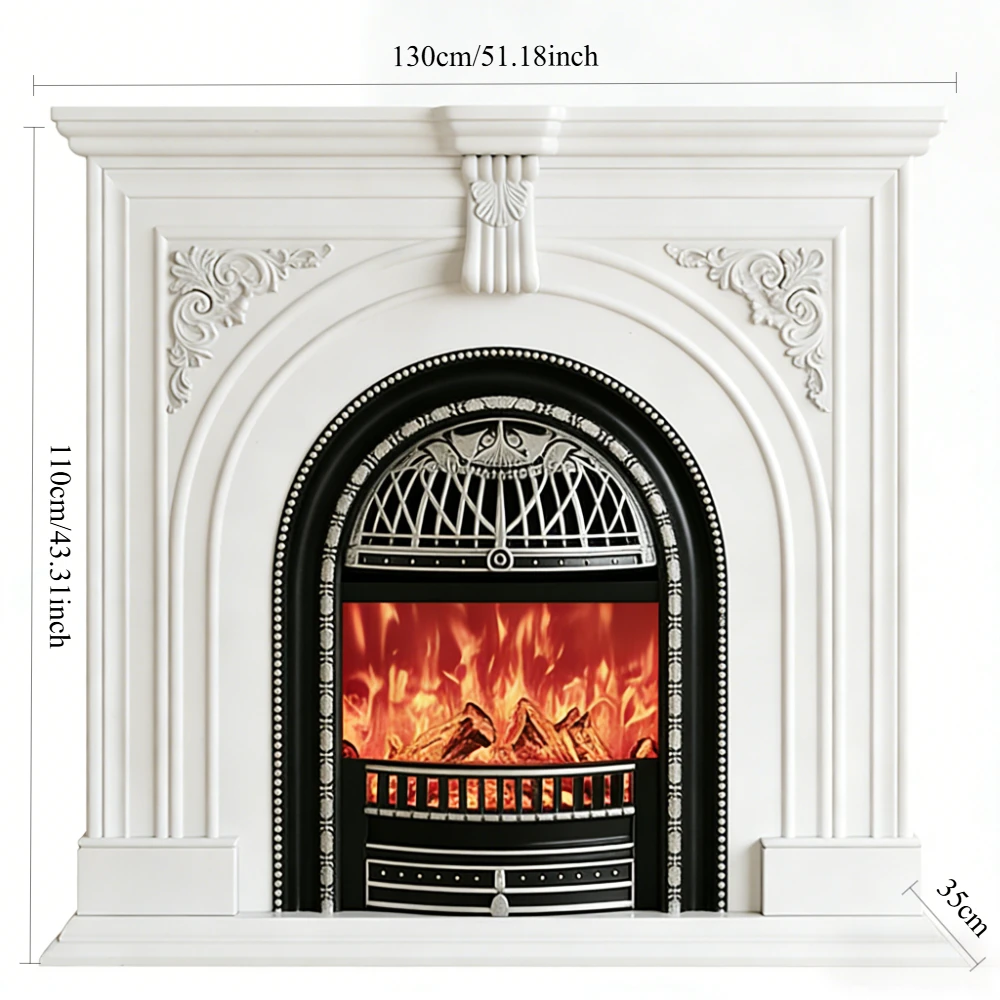 

French Style Electric Fireplace Decorative Cabinet Stand Luxury European Simulation Flame Cast Iron Heating Stove Furniture