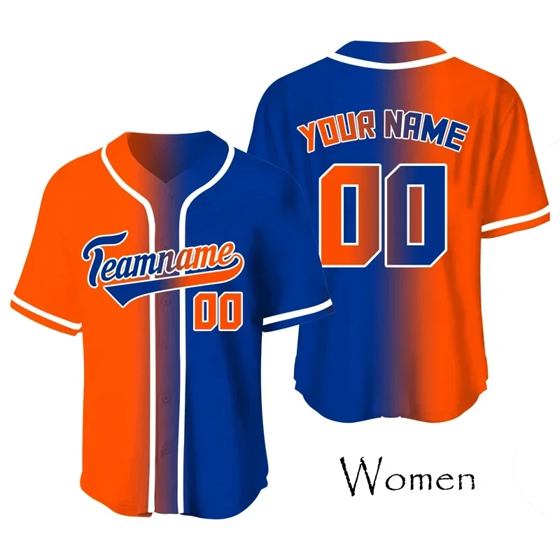 

Custom Baseball Shirts Women Sportwear Team Game Jersey Loose Blouse Breathable Cool Quick Dry Tshirt Fitness Training T-shirt