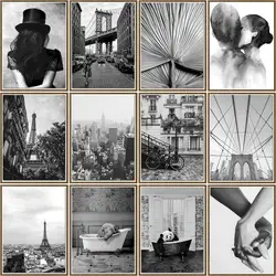 CHENISTORY Oil Painting By Number Black-and-white Landscape For Adults Picture By Numbers  Acrylic Paint Home Decoration Diy Gif