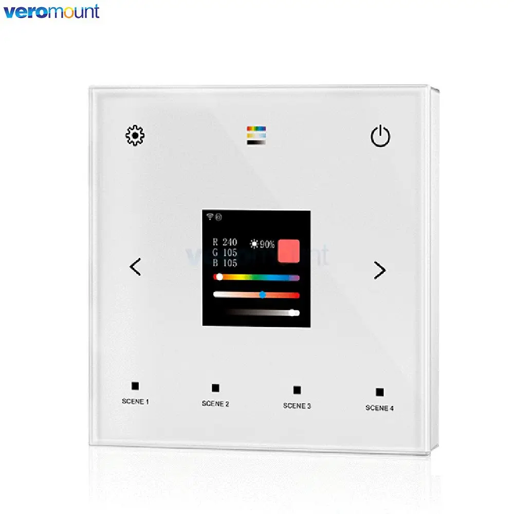 Skydance TD-W AC 110V 220V 5 in 1 WiFi RF Wall Mounted Touch DALI Panel 1CH*2mA Single Color CCT RGB RGBW RGBCCT Led Strip Light