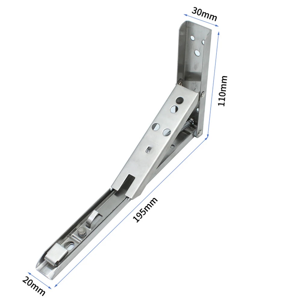 

2pcs Stainless Steel Brackets Foldable Support 8 Inches Triangle Shelf Bracket Durable Wall Mounted Bracket For Home Store