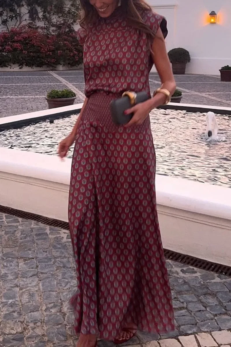 Elegant Blue Ombre Tie-dye Printed Off Shoulder Maxi Dress Satin Cowl Neck Tie Draped Dresses Party Wedding Luxury Evening Gowns