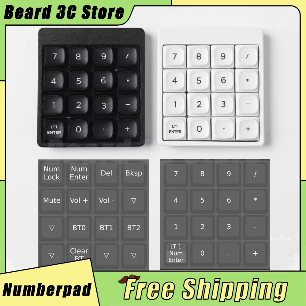 

Numberpad Low Profleswitch Keyboard Bluetooth Wireless Mini Keypads Choc Portable Numeric Keypad Hot Swap Support Vial Office Pc