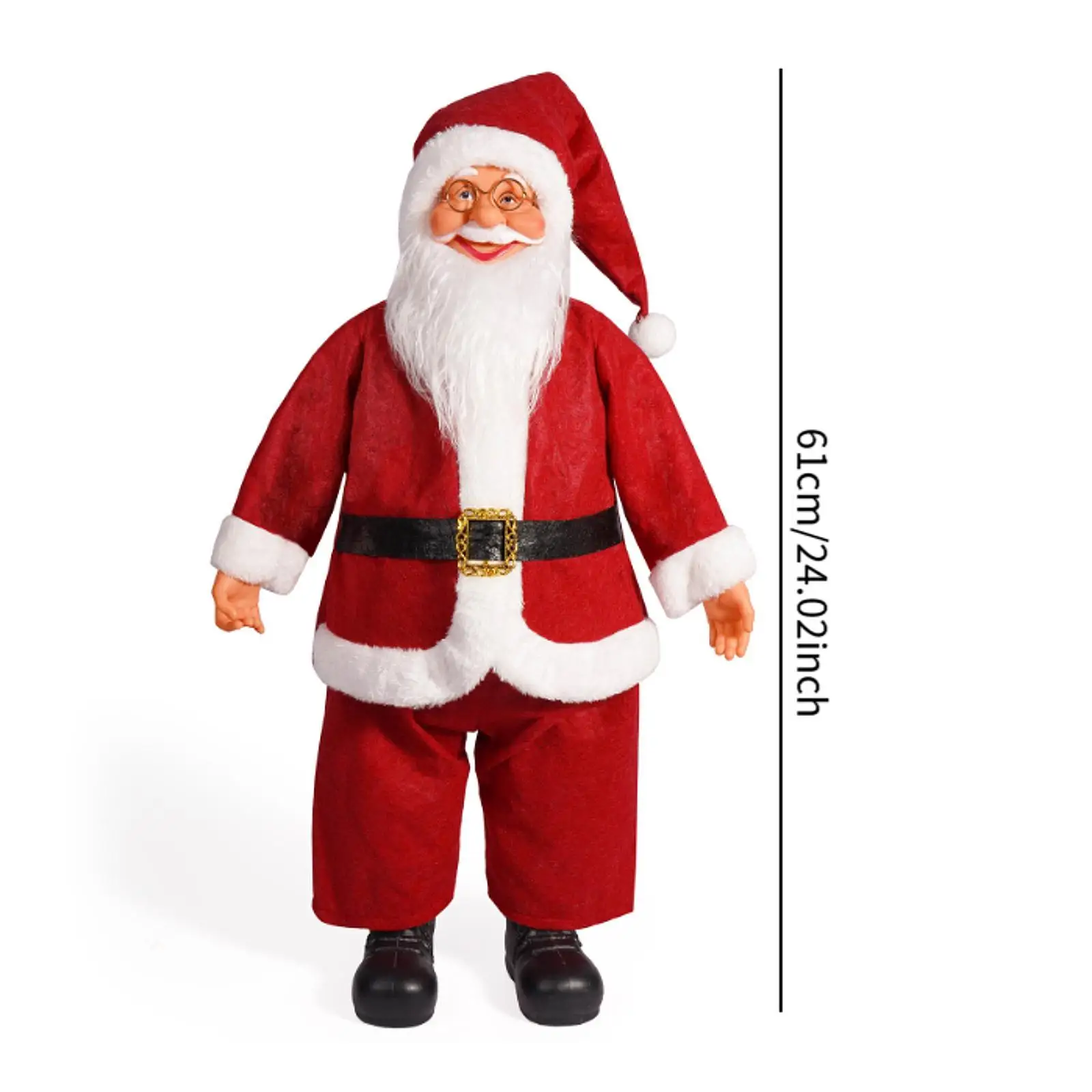 Figurina di natale di babbo natale in piedi centrotavola decorativo da 24 "pollici presente figurina da collezione per tavolo da interno del negozio di casa