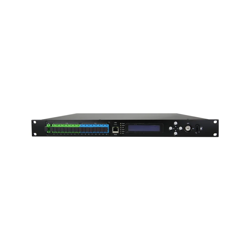 High Power 8 PON EDFA FTTH SC/APC UPC 1U CATV Network 8 Ports 22dbm WDM Optical Fiber Amplifier With English Web Management