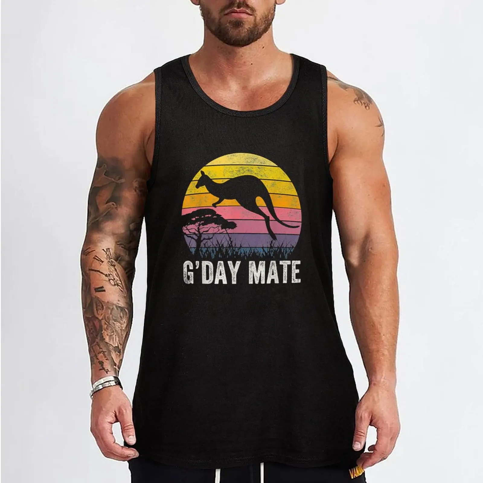 Australia G'Day Mate Shirt Funny Kangaroo Australian Symbol Tank Top t-shirt for men anime clothes