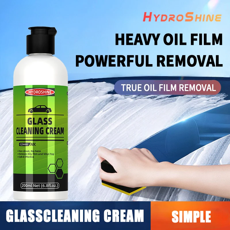 Hydroshine Glass Cleaning Paste Car Glass Interior Cleaner for Windshield & Side Windows Removes Oil Dirt Stains