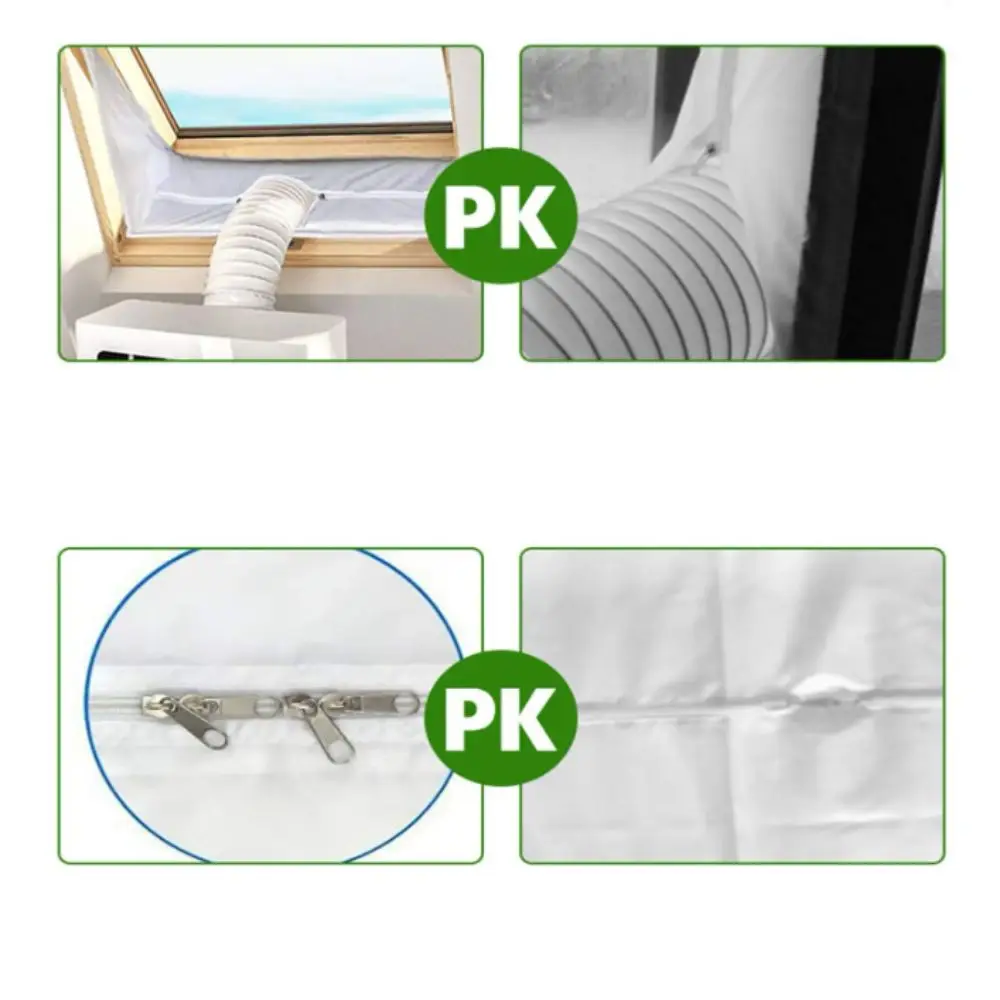 White Color Window Covering Silver Finished Polyester Stability Portable Air Conditioner Long Lasting Use Exhaust Outside Design