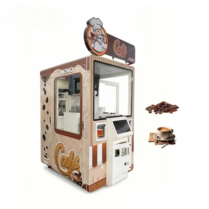 Smart Coffee Vending Kiosk Anti-leak Stainless Steel Tank Overheat Protection Hospital Campus Fully Automatic Coffee Machine
