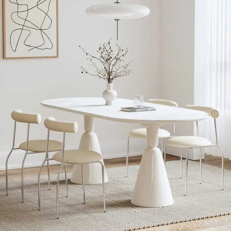 

European Trendy Table Beauty Simple Premium Luxury Dining Table Design Elegant Tavolo Pranzo Allungabile Dining Room Furniture