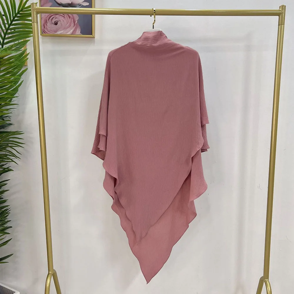 Eid Ramadan Hijab de 2 camadas para Mulheres Muçulmanas, Lenço Longo Khimar, Vestuário de Oração Burqa, Islam Amira, Modest Turkey Clothing